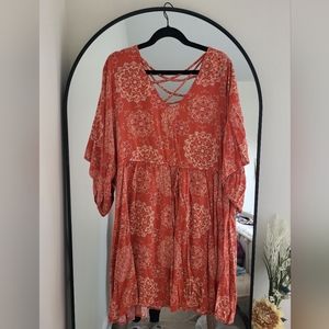 Orange Torrid Medallion Challis Dress